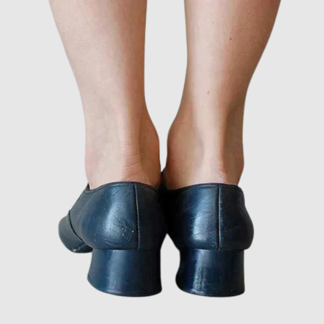 Anastasia Delcourt | Black Leather Mary Jane Low Heel Shoes
