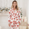 Ribbon Wish | Red Bow Print Christmas Pyjamas For Women