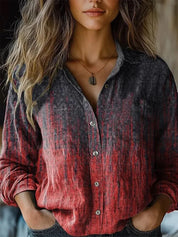 Genevra Winsford | Vintage Floral Print Long Sleeve Button-Down Shirt