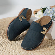 Delia Carmonte | Black Slip-On Wedge Loafer For Women