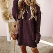Anastasia Rivière | Cable Knit Midi Sweater Dress For Women