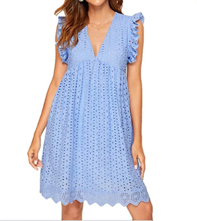 Josephine Veltri | Eyelet Mini Dress For Women