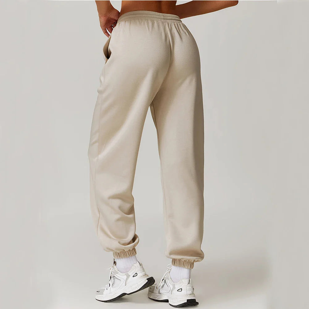 Lisette Fontenay | Beige Cotton-Spandex Joggers for Women