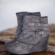 Isadora Venturi | Suede Wedge Ankle Boots For Women