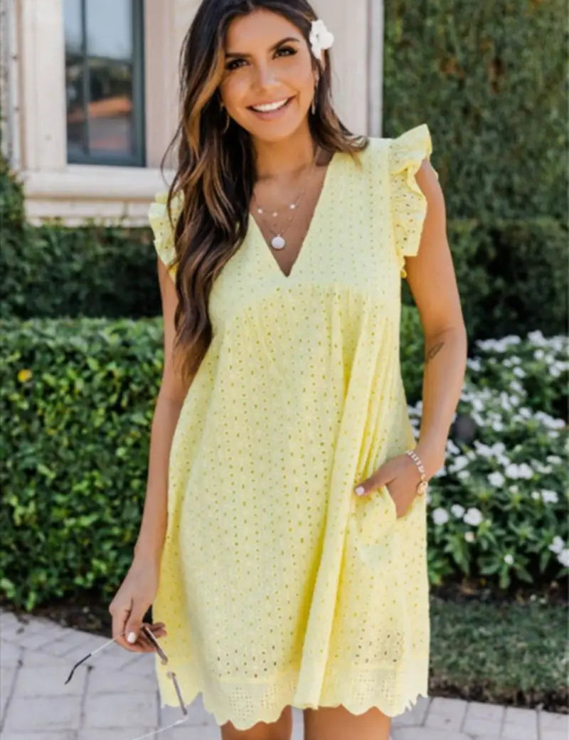 Josephine Veltri | Eyelet Mini Dress For Women