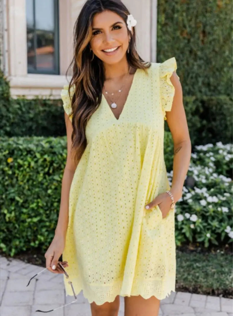 Josephine Veltri | Eyelet Mini Dress For Women