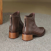 Isabelle Renford | Houndstooth Ankle Boots with Block Heel