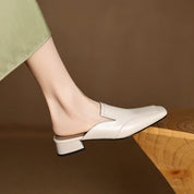 Henrietta Blackmoor | Purple Genuine Leather Square-Toe Mule