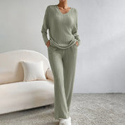 Camille Delacroix | Ribbed Knit Lounge Set For Women