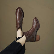 Isabelle Renford | Houndstooth Ankle Boots with Block Heel