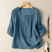 Genevra Whitfield | White Embroidered Relaxed Blouse