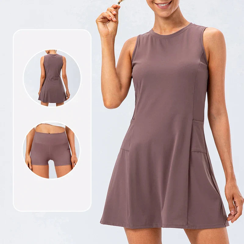 Ceceline Hartmore | Sleeveless Tennis Dress with Built-In Shorts