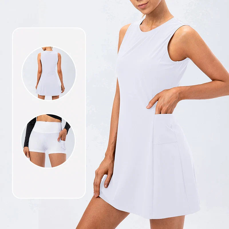 Ceceline Hartmore | Sleeveless Tennis Dress with Built-In Shorts