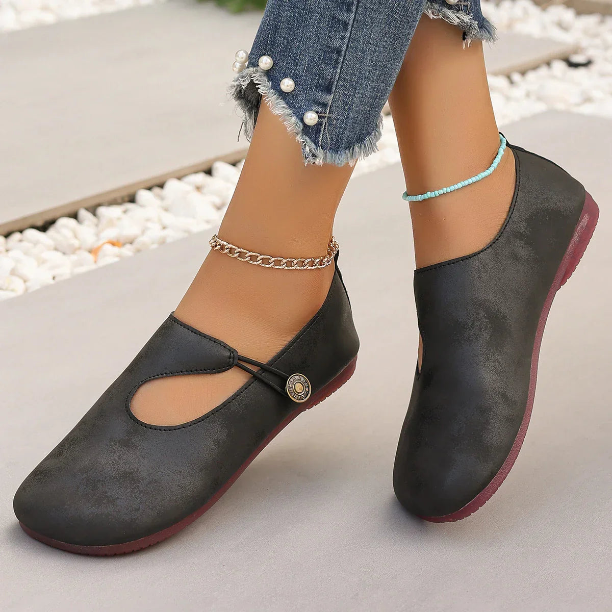Danna Whitmore | Black Foldable Flat Loafers For Women