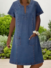 Cecily Ravenswood | Soft Denim Midi Dress For Women