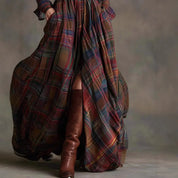Isadora Pembridge | Tartan Plaid Maxi Shirt Dress with Belt