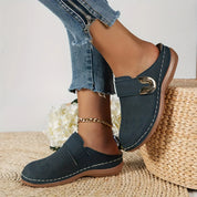 Delia Carmonte | Black Slip-On Wedge Loafer For Women