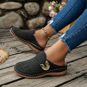 Delia Carmonte | Black Slip-On Wedge Loafer For Women