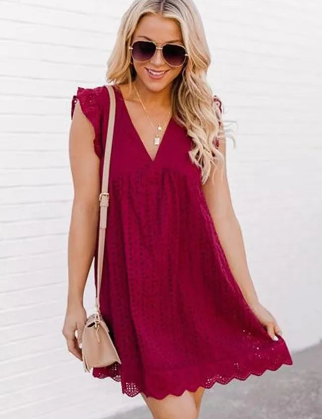 Josephine Veltri | Eyelet Mini Dress For Women