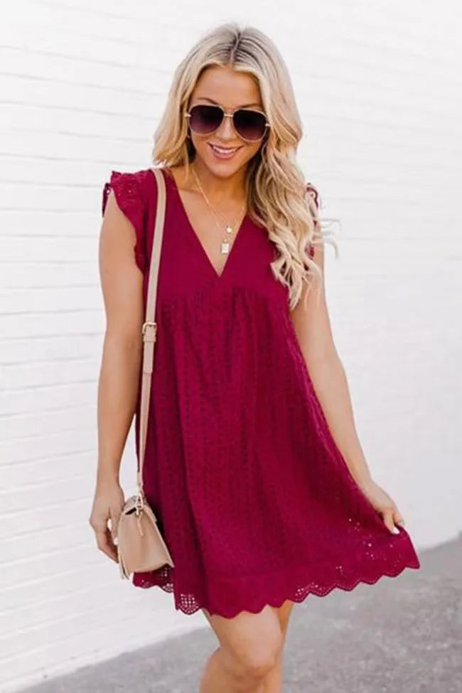 Josephine Veltri | Eyelet Mini Dress For Women
