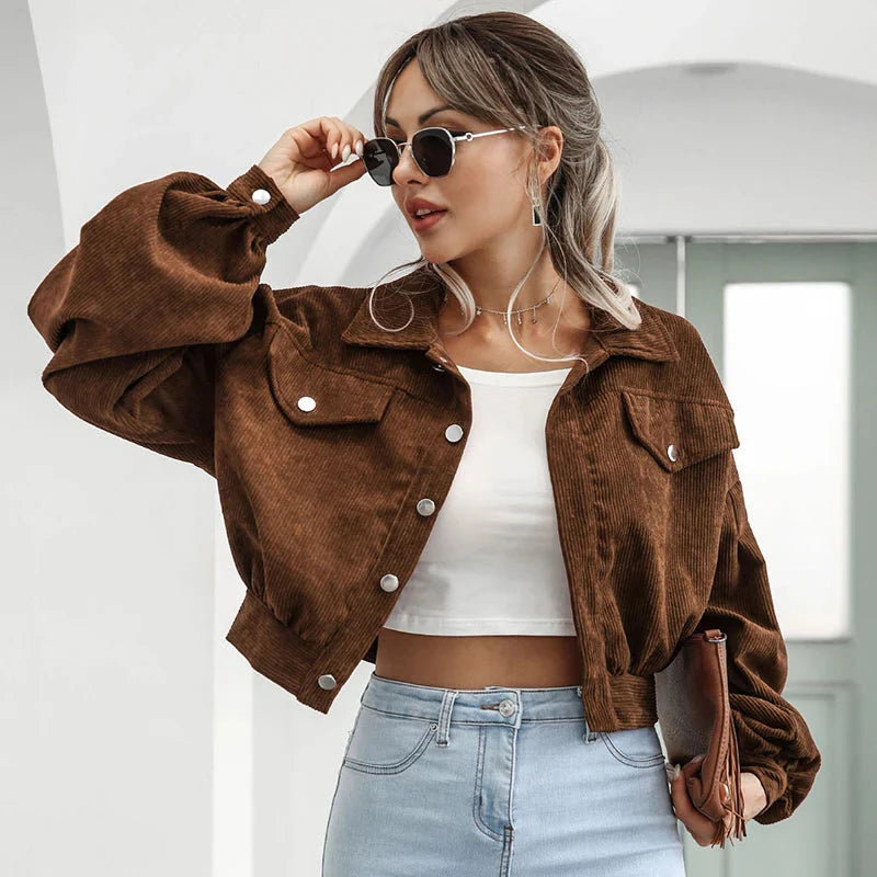 Lucienne Armand | Cropped Corduroy Jacket For Women