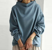Vivienne Hartcross | Oversized Mock Neck Sweatshirt in Black