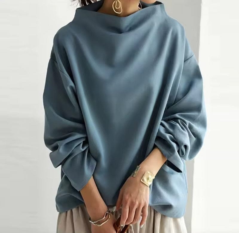 Vivienne Hartcross | Oversized Mock Neck Sweatshirt in Black