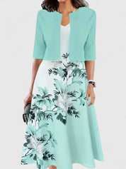 Elara Whitbourne | Floral Midi Dress with A-Line Skirt