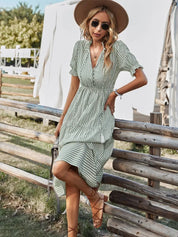 Rosalind Chevalier | Striped Boho Midi Dress For Women