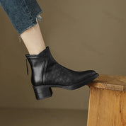 Isabelle Renford | Houndstooth Ankle Boots with Block Heel