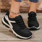Florentine Ashdale | Leather Patchwork Platform Sneakers in Khaki