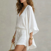 Ella Thompson | White Linen 3-Piece Co-ord Set For Women