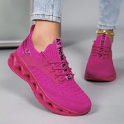 Charlotte Moore | Hot Pink Lace-Up Fashion Sneakers For Women