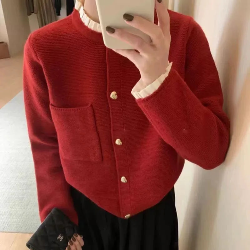 Colette Moreau | Pearl Button Cropped Cardigan For Women