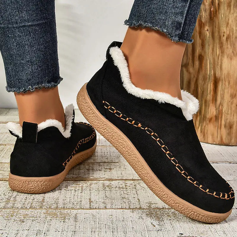 Nadia Flemsworth | Fleece-Lined Slip-On Ankle Boots For Women