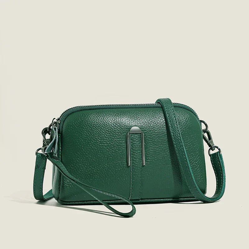 Margaux Delacroix | Elegant Blue Leather Crossbody Shoulder Bag