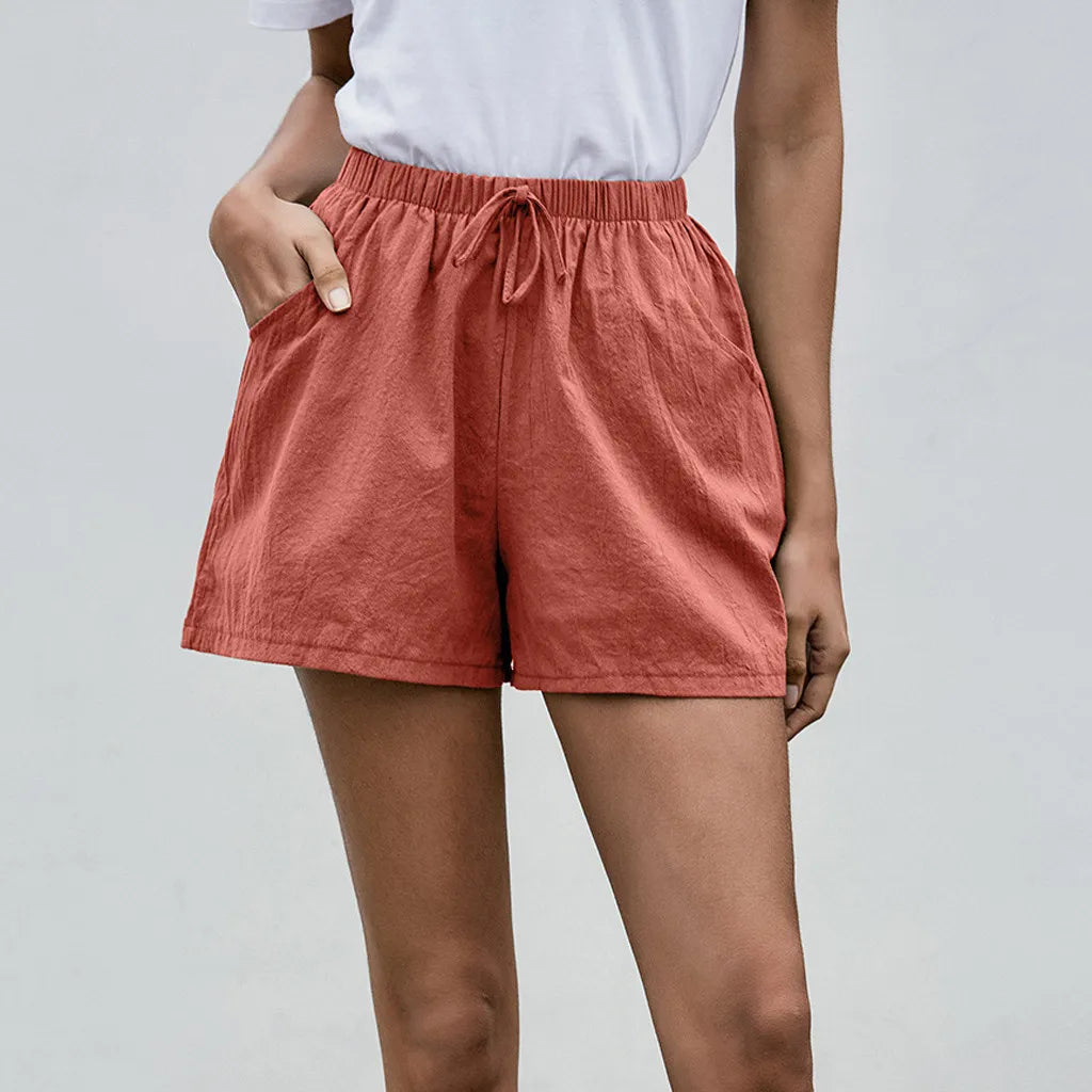 Pauline Vercourt | Bohemian Linen Shorts with Drawstring Waist
