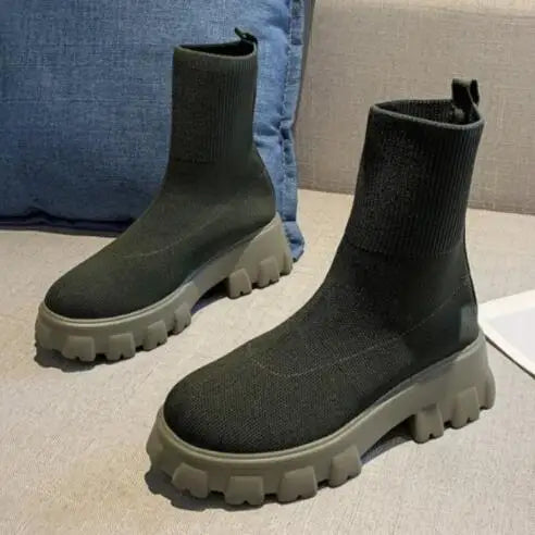 Valeria Montclair | Knitted Sock Ankle Boots For Women