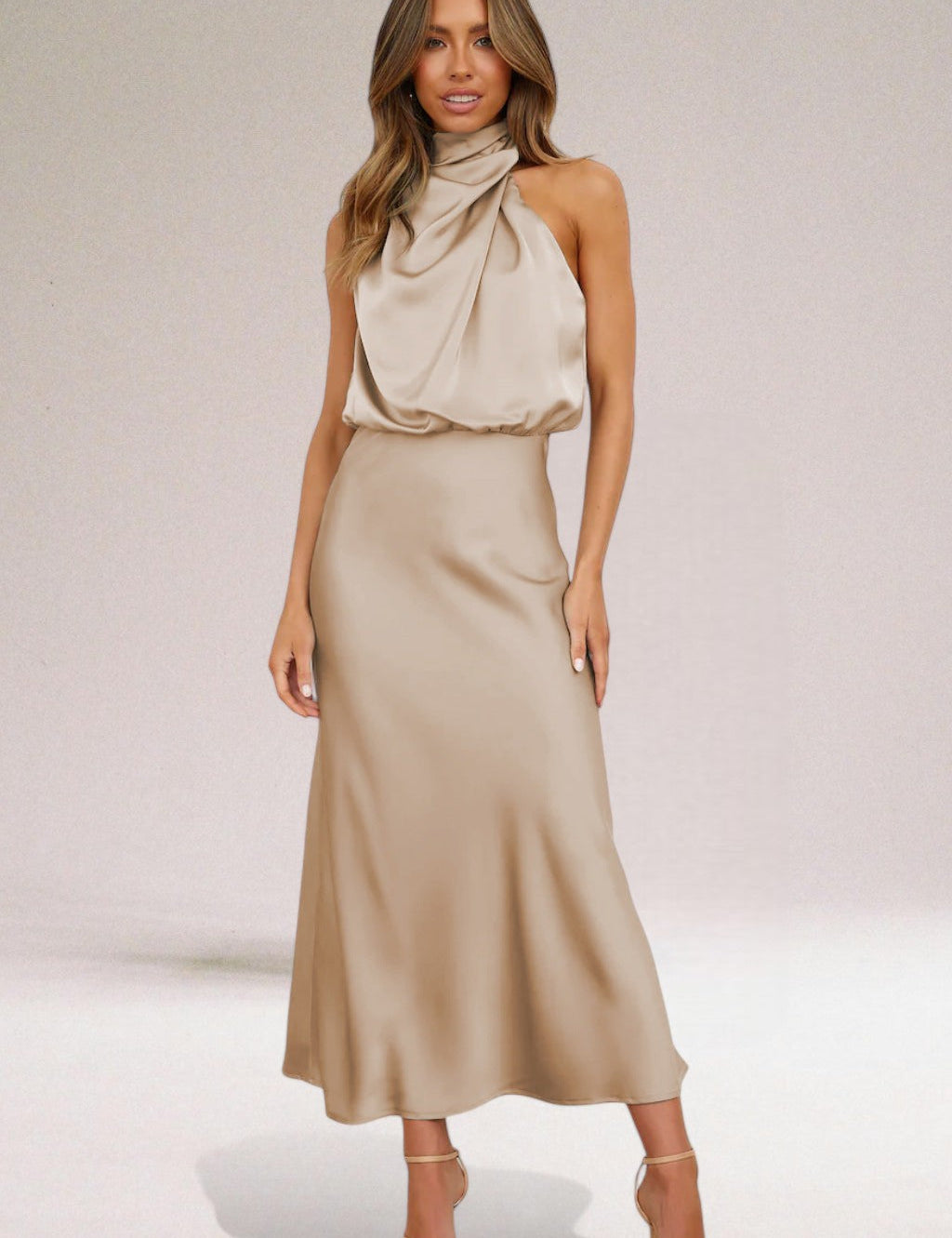 Alessandra Moreau | Elegant Satin Maxi Dress For Women