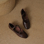 Rosalind Carleigh | Tan Leather Mary Jane Flats