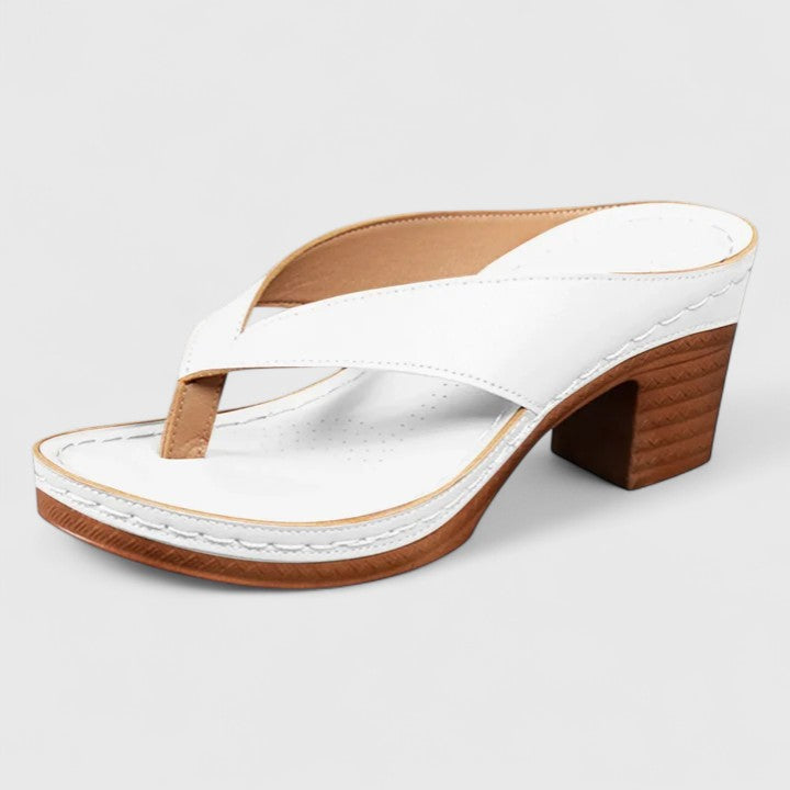 Elara Fontcourt | Black Orthopedic Wedge Flip Sandals