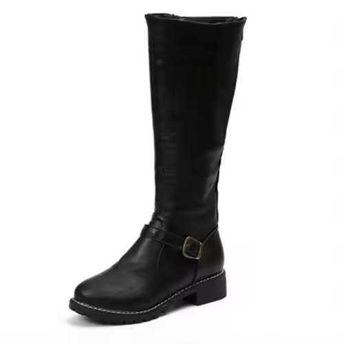 Vivienne Blackwell | Women's Black Knee-High Buckle Boots