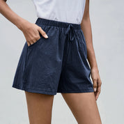 Pauline Vercourt | Bohemian Linen Shorts with Drawstring Waist