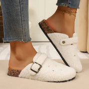Celestine Vaumont | Fleece Clog Slippers with Cork Sole