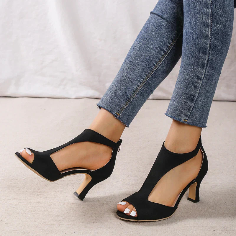 Celeste Vaumont | Peep Toe Block Heel Sandals For Women
