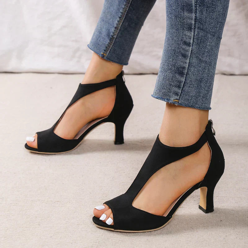 Celeste Vaumont | Peep Toe Block Heel Sandals For Women