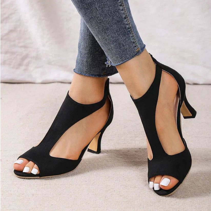 Celeste Vaumont | Peep Toe Block Heel Sandals For Women