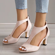 Celeste Vaumont | Peep Toe Block Heel Sandals For Women