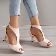 Celeste Vaumont | Peep Toe Block Heel Sandals For Women