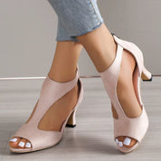 Celeste Vaumont | Peep Toe Block Heel Sandals For Women